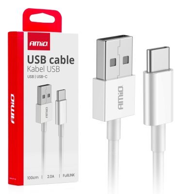 AMiO - Kábel USB na USB-C 2A 100cm FullLINK