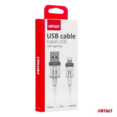 AMiO - Kábel USB na nabíjanie 3A 100cm FullLINK