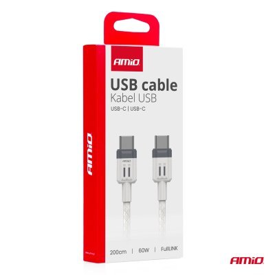 AMiO - Kábel 'USB-C na USB-C 60W 200cm FullLINK