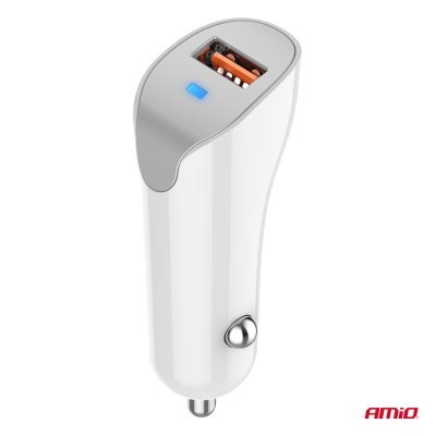 AMiO - Nabíjačka do auta USB-A 2.1A 12/24V