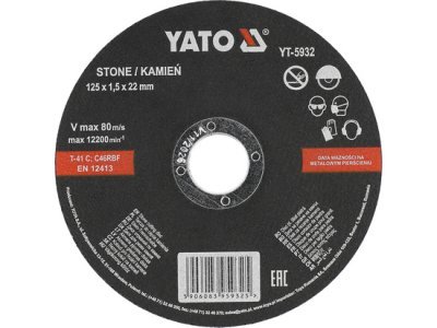 Yato - Kotúč rezný na kameň 125 x 22 x 1.5mm