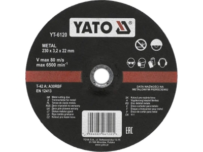 Yato - Rezný kotúč na kov Ø230 x 22 x 3.2 mm