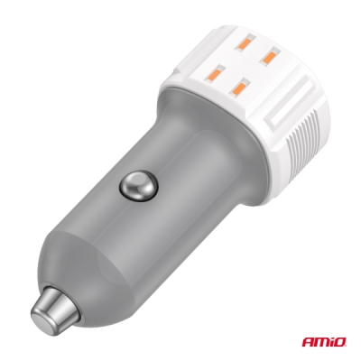 AMiO - Nabíjačka do auta USB-A + USB-C 38W 12/24V