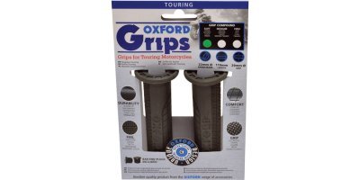 OXFORD - gripy Touring, (tmavo šedá guma, tvrdosť gumy medium, na riadidlá s priemerom 22 mm, pár)