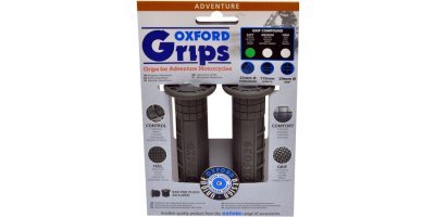 OXFORD - gripy Adventure, (tmavo šedá guma, tvrdosť gumy medium, na riadidlá s priemerom 22 mm, pár)