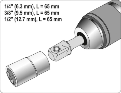 Yato - Súprava adaptérov SDS+ 1/4", 3/8", 1/2"