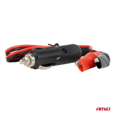 AMiO - Adaptér do zásuvky zapaľovača s krokodílovým výstupom 12V 24V 60cm