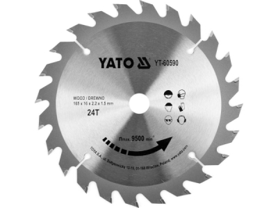 Yato - Vidiový pílový kotúč na drevo 165x16mm 24 zubov