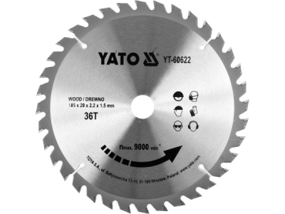 Yato - Vidiový pílový kotúč na drevo 185x20mm 36 zubov