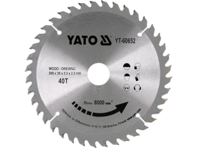 Yato - Vidiový pílový kotúč na drevo 200x30mm 40 zubov