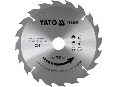Yato - Vidiový pílový kotúč na drevo 210x30mm 20 zubov