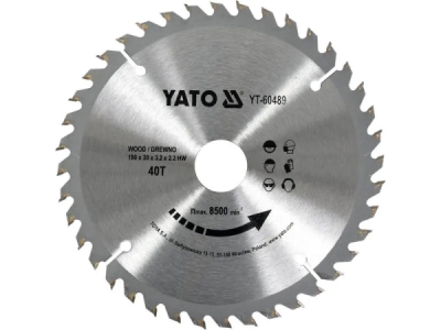 Yato - Vidiový pílový kotúč na drevo 190x30mm 40 zubov