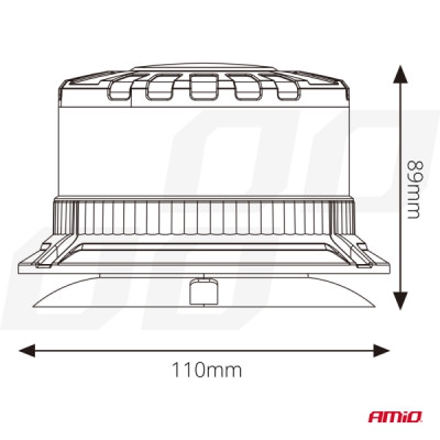 AMiO - LED výstražný maják W28M 12V 24V