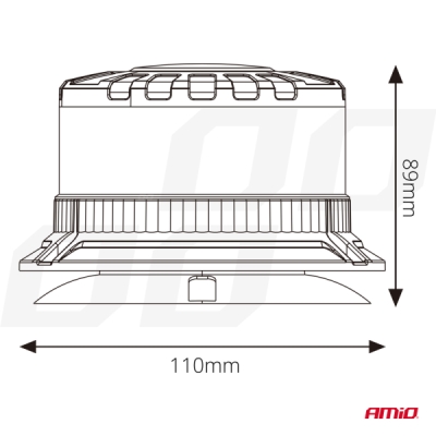 AMiO - Výstražný LED maják W28M 12V 24V