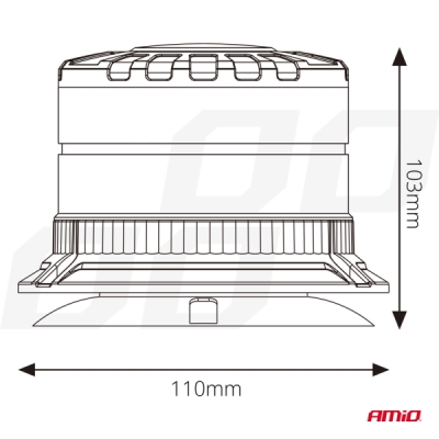 AMiO - LED výstražný maják W29M 12V 24V