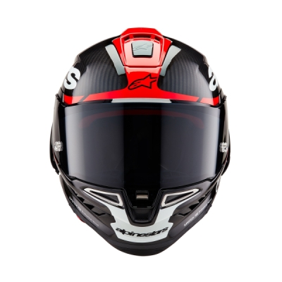 ALPINESTARS - prilba SUPERTECH R10 ELEMENT, (karbon/červená fluo/biela, veľ. M)