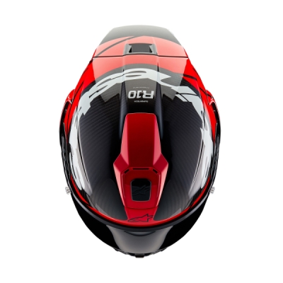 ALPINESTARS - prilba SUPERTECH R10 ELEMENT, (karbon/červená fluo/biela, veľ. XL)
