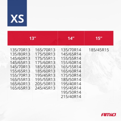AMiO - Textilné snehové reťaze XS EN16662-1 Önorm V5121 2 ks