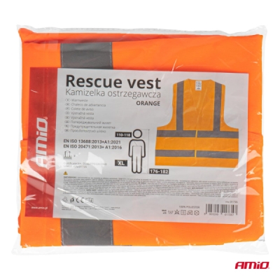 AMiO - Reflexná vesta XL oranžová s certifikátom