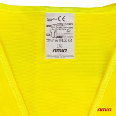 AMiO - Reflexná vesta XXL žltá s certifikátom