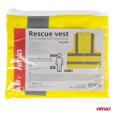AMiO - Reflexná vesta XXL žltá s certifikátom