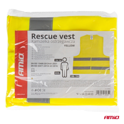 AMiO - Reflexná vesta XXXL žltá s certifikátom