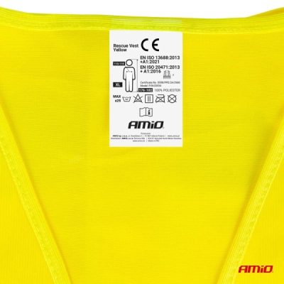 AMiO - Reflexná vesta XL žltá s certifikátom