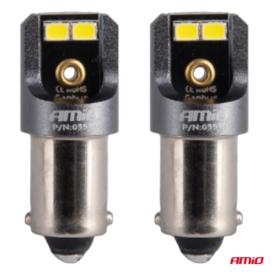 AMiO - LED žiarovky CANBUS PRO T4W BA9S 4x2016 SMD biele 12V 24V