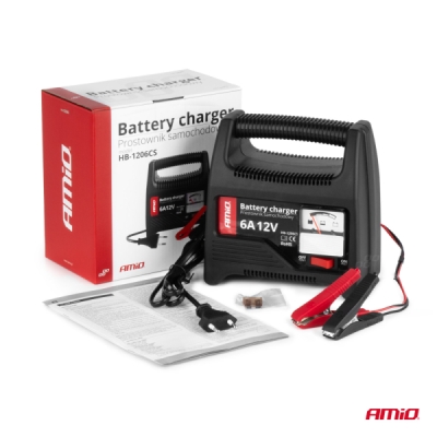 AMiO - Nabíjačka auto/moto batérií SBC-6A 12V