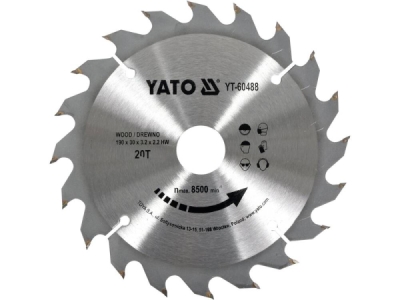 Yato - Vidiový pílový kotúč na drevo 190x30mm 20 zubov