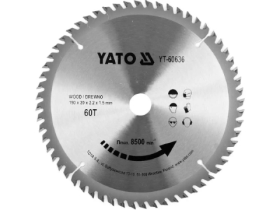 Yato - Vidiový pílový kotúč na drevo 190x20mm 60 zubov