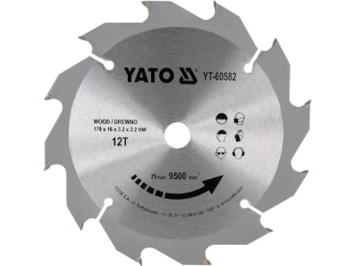 Yato - Vidiový pílový kotúč na drevo 170x16mm 12 zubov