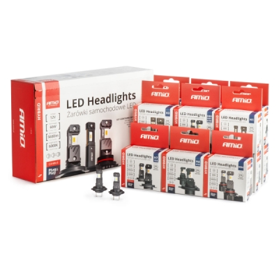 AMiO - LED žiarovky hlavného svietenia Hybrid séria H1 H3 H4 H7 HB3 HB4 6000K Canbus 16 sad