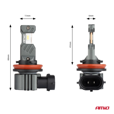 AMiO - LED žiarovky hlavného svietenia Hybrid séria H8 H9 H11 H16 6000K Canbus 60W