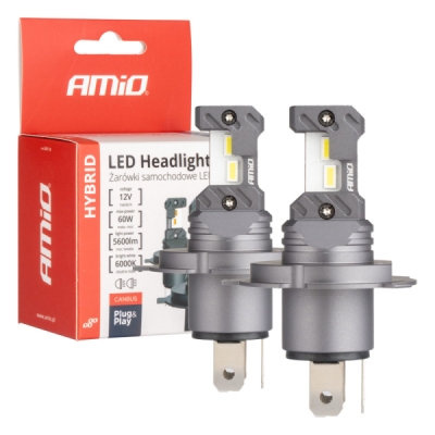 AMiO - LED žiarovky hlavného svietenia Hybrid séria H4 H19 6000K Canbus 60W
