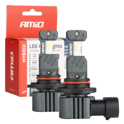 AMiO - LED žiarovky hlavného svietenia Hybrid séria HB3 HIR1 H10 6000K Canbus 60W