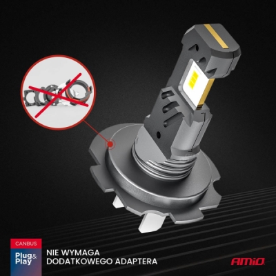 AMiO - LED žiarovky hlavného svietenia Hybrid séria H7 H18 6000K Canbus 60W