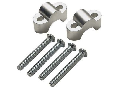 sada na zvýšení řídítek + 10 mm (průměr 28 mm) vč. šroubů, RTECH (stříbrná)
