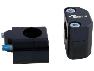 sada na zvýšení řídítek + 25 mm (průměr 22 > 28,6 mm) vč. šroubů, RTECH (černá)