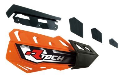 plasty krytů páček FLX / FLX ALU / FLX ATV, RTECH (oranžovo-černé, pár)