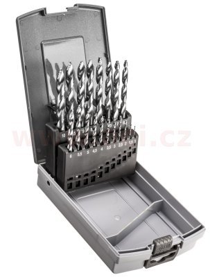 sada RS vrtáků se stupňovitou špičkou HSS průměr 1-10 mm (19 ks)