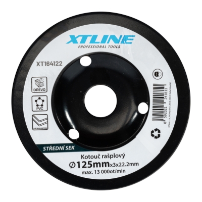 XTline - Rašpla rotačná kotúčová stredná 125x3x22,2mm