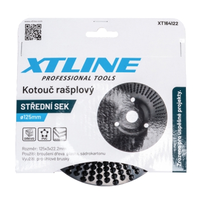 XTline - Rašpla rotačná kotúčová stredná 125x3x22,2mm
