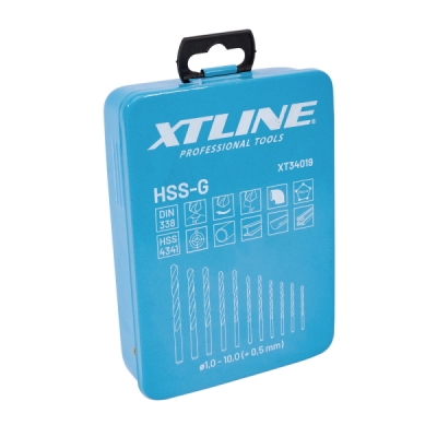 XTline - Sada vrták. vybrus. do kovu HSS-G,19 dielov
