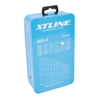 XTline - Sada vrták vybrus. do kovu HSS-G, 25 dielov