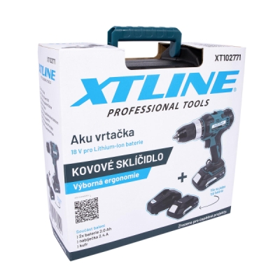 XTline - AKU Vŕtačka 18V, 2xAKU 2.4A