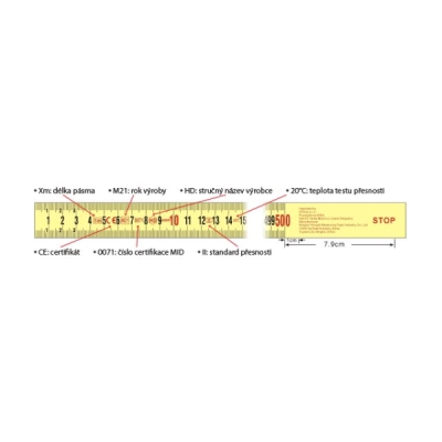XTline - Meter zvinovací pogumovaný 1mx6mm