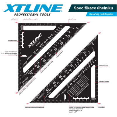 XTline - Uholník stolársky multifunkčný 150 mm