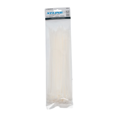 XTline - Viazacia páska 250x4,8mm 50ks biela nylon