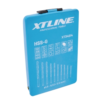 XTline - Sada vrták vybrus. do kovu HSS-G,11 dielov